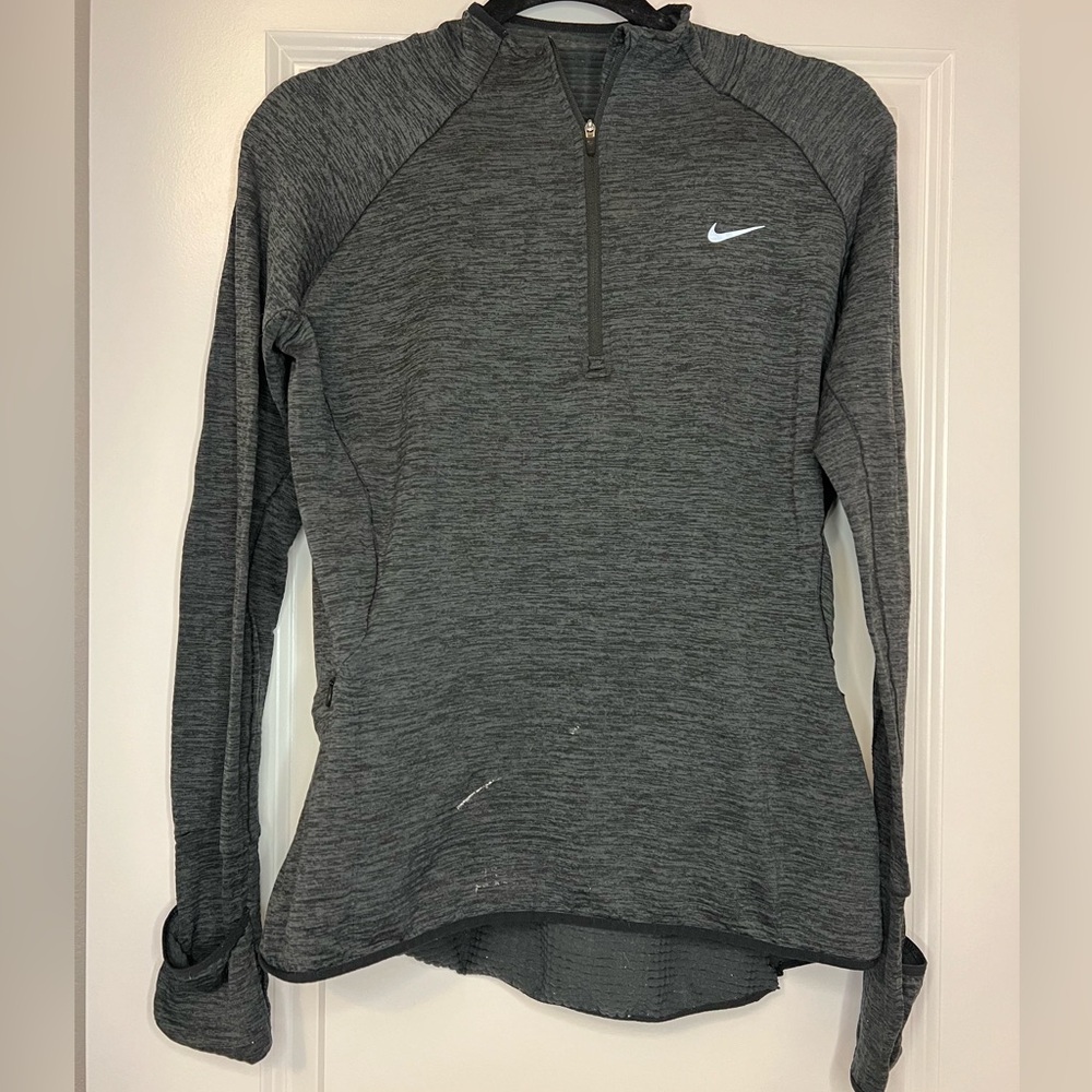 Women Nike Gray Quarter-Zip Pullover